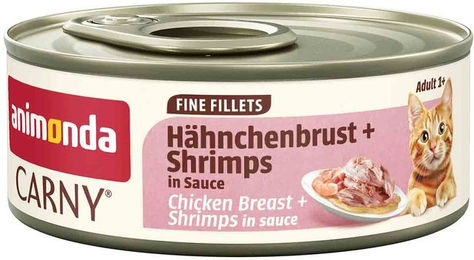 animonda Carny Nassfutter für erwachsene Katzen Hühnchen mit Shrimp 12x 60g – Bild 1 von 1