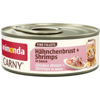 Produktbild von animonda Carny Nassfutter für erwachsene Katzen Hühnchen mit Shrimp 12x 60g