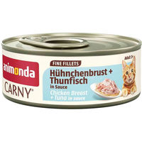Produktbild von animonda Carny Nassfutter für erwachsene Katzen Hühnchenbrust mit Thunfisch in Sauce 24x60 g