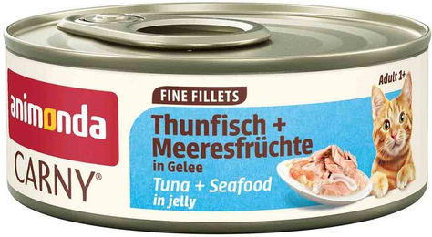animonda Carny Nassfutter für erwachsene Katzen Thunfisch mit Meeresfrüchten in Gelee 24x60g – Bild 1 von 1