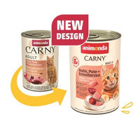 Produktbild von Animonda Carny Nassfutter Katze Adult Huhn Pute und Ente 6x400 g - 6 x 400 g