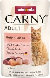 Produktbild von Animonda Carny Nassfutter Katze Adult Huhn und Lachs 12x85 g - 12 x 85 g