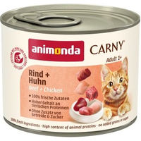 Produktbild von Animonda Carny Nassfutter Katze Adult Huhn und Rind ohne Farb- und Aromastoffe und ohne Zucker 6x200 g - 6 x 200 g