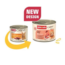 Produktbild von Animonda Carny Nassfutter Katze Adult Huhn und Rind ohne Zucker und Farbstoffe 12x200 g - 12 x 200 g