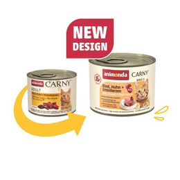Animonda Carny Nassfutter Katze Adult Rind Huhn und Entenherzen 24x200 g - 24 x 200 g – Bild 1 von 2