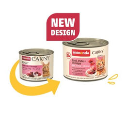Animonda Carny Nassfutter Katze Adult Rind Pute und Garnele ohne Zucker und Farbstoffe 12x200 g - 12 x 200 g – Bild 1 von 2