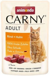 Produktbild von Animonda Carny Nassfutter Katze Adult Rind und Huhn 12x85 g ohne Zucker und Konservierungsstoffe - 12 x 85 g