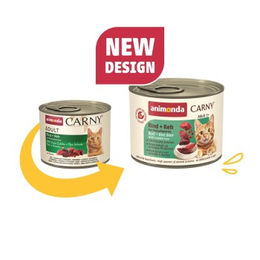 Produktbild von Animonda Carny Nassfutter Katze Adult Rind und Wild ohne Zucker und Farbstoffe 12x200 g - 12 x 200 g