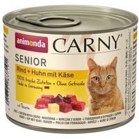 Produktbild von Animonda Carny Nassfutter Katze Senior Rind und Huhn mit Käse 24x200 g Pouch ohne Zucker und Aromastoffe - 24 x 200 g