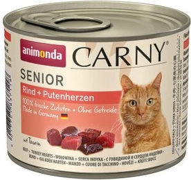 Produktbild von Animonda Carny Nassfutter Katze Senior Rind und Putenherzen 12x200 g - 12 x 200 g