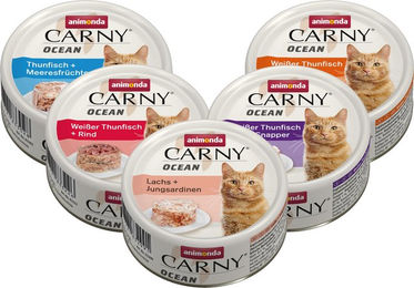 Animonda Carny Ocean Katzen Nassfutter Adult Weißer Thunfisch und Rind 12 x 80 g Dosen - 12 x 80 g – Bild 1 von 5