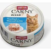 Produktbild von Animonda Carny Ocean Katzenfutter Adult Thunfisch und Meeresfrüchte Filets, 12 x 80 g, getreidefrei und ohne Zucker - 12 x 80 g