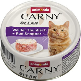 Produktbild von Animonda Carny Ocean Katzenfutter Weißer Thunfisch und Rotbarsch getreidefrei 24x80g