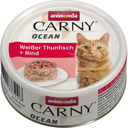 Produktbild von Animonda Carny Ocean Nassfutter für Katzen Weißer Thunfisch und Rind getreidefrei 24x80g