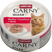 Produktbild von Animonda Carny Ocean Nassfutter für Katzen Weißer Thunfisch und Rind getreidefrei 24x80g