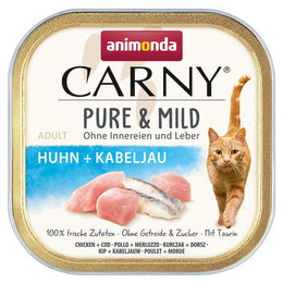 Produktbild von animonda Carny Pure & Mild Hundefutter Adult Huhn mit Kabeljau getreidefrei und ohne Zucker 32x100g