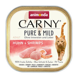 Animonda Carny Pure & Mild Katzen Nassfutter Adult Huhn mit Garnele Stückchen in Sauce 32 x 100 g getreidefrei monoprotein - 32 x 100 g – Bild 1 von 3