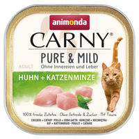 Produktbild von animonda Carny Pure & Mild Katzen Nassfutter Huhn mit Katzenminze Adult Getreidefrei Ohne Zucker 32x100g