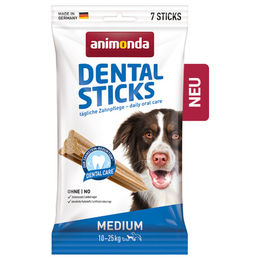Produktbild von Animonda Dental Sticks Medium Zahnpflege-Snack für erwachsene Hunde ohne Zucker 180 g - 18 x 180 g