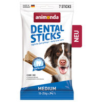 Produktbild von Animonda Dental Sticks Medium Zahnpflege-Snack für erwachsene Hunde ohne Zucker 180 g - 18 x 180 g