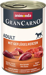 Animonda GranCarno Adult Hund Nassfutter Geflügelherzen getreidefrei 6 x 400 g - 6 x 400 g – Bild 1 von 12