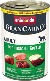 Produktbild von Animonda GranCarno Adult Hundefutter Hirsch mit Äpfeln 6x400g - 6 x 400 g