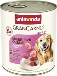 Animonda GranCarno Adult Hundefutter Multifleisch-Cocktail mit Rind, Huhn, Pute und Wild, getreidefrei, 6 x 800 g Dosen – Bild 1 von 6