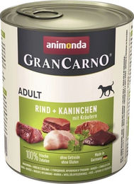 Animonda GranCarno Adult Hundefutter Nassfutter Rind und Kaninchen mit Kräutern getreidefrei 6 x 800 g - 6 x 800 g – Bild 1 von 10