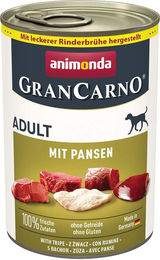 Produktbild von Animonda GranCarno Adult Hundefutter Rind mit Pansen getreidefrei 24x400g