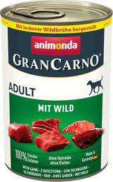 Animonda GranCarno Adult Nassfutter für Hunde Wild mit Stückchen in Sauce getreidefrei 6 x 400 g - 6 x 400 g – Bild 1 von 12