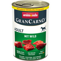 Produktbild von Animonda GranCarno Adult Nassfutter für Hunde Wild mit Stückchen in Sauce getreidefrei 6 x 400 g - 6 x 400 g