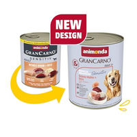 Produktbild von Animonda GranCarno Adult Sensitive Hund Nassfutter Huhn und Reis Monoprotein 6 x 800g - 6 x 800 g