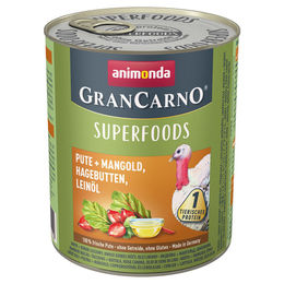 Animonda GranCarno Adult Superfood Hund Nassfutter Pute 6 x 800 g getreidefrei und ohne Zucker - 6 x 800 g – Bild 1 von 3