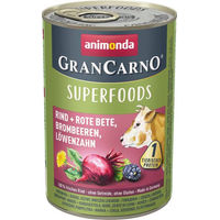 Produktbild von Animonda GranCarno Adult Superfood Hund Nassfutter Rind mit Roter Bete, getreidefrei und ohne Zucker, 6 x 400 g - 6 x 400 g