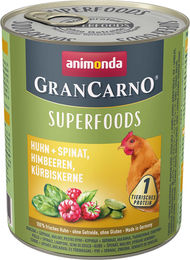 Animonda GranCarno Adult Superfoods Hund Nassfutter Huhn mit Spinat und Himbeeren 6 x 800 g - 6 x 800 g – Bild 1 von 10