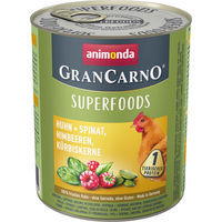 Produktbild von Animonda GranCarno Adult Superfoods Hund Nassfutter Huhn mit Spinat und Himbeeren 6 x 800 g - 6 x 800 g