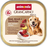 Produktbild von Animonda GranCarno Country Hundefutter Adult Rind und Hirsch mit Steckrüben Stückchen in Sauce getreidefrei 22 x 150 g - 22 x 150 g
