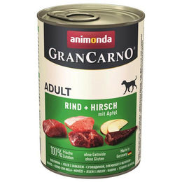 Animonda GranCarno Hundefutter Adult Rind und Hirsch 6x400g ohne Farb- und Aromastoffe - 6 x 400 g – Bild 1 von 4