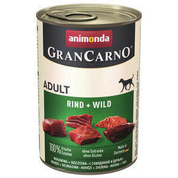 Animonda GranCarno Hundefutter Adult Rind und Wild Stückchen in Sauce getreidefrei 6x400g - 6 x 400 g – Bild 1 von 2