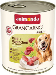 Produktbild von Animonda GranCarno Hundefutter Rind und Kaninchen mit Kräutern Adult 6x800g