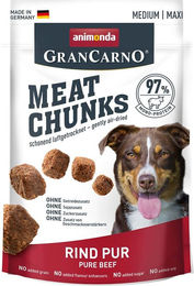 Produktbild von Animonda GranCarno Meat Chunks Belohnungssnack für erwachsene Hunde Rind pur getreidefrei monoprotein 6x80g