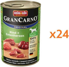 Produktbild von Animonda GranCarno Nassfutter Rind und Ente für adulte Hunde getreidefrei 24x400g
