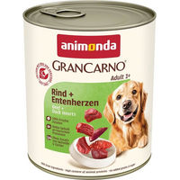 Produktbild von Animonda GranCarno Nassfutter Rind und Entenherz für erwachsene Hunde 6x800g ohne Konservierungsstoffe