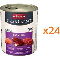 Produktbild von Animonda GranCarno Nassfutter Rind und Lamm für adulte Hunde getreidefrei 24x800g