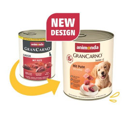 Animonda GranCarno Original Hund Junior Nassfutter Pute Stückchen in Sauce getreidefrei 6x800 g - 6 x 800 g – Bild 1 von 2