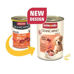 Animonda GranCarno Original Hund Junior Nassfutter Rind und Huhn Stückchen in Sauce 24x400 g - 24 x 400 g – Bild 1 von 2