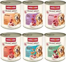 Animonda GranCarno Original Hund Nassfutter Adult Herzhafte Variation Mixpaket 6 x 800 g Getreidefrei mit Rind und Lamm - 6 x 800 g – Bild 1 von 5