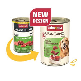 Produktbild von Animonda GranCarno Original Hund Nassfutter Adult Rind und Entenherzen 24x400 g - 24 x 400 g