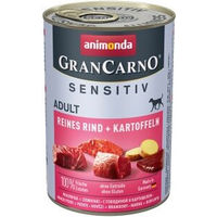 Produktbild von Animonda GranCarno Sensitiv Hund Adult Nassfutter Rind und Pute Monoprotein 24x400 g - 24 x 400 g