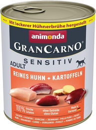 Produktbild von Animonda GranCarno Sensitiv Hundefutter Huhn und Kartoffel Stückchen in Sauce Getreidefrei 6x800g